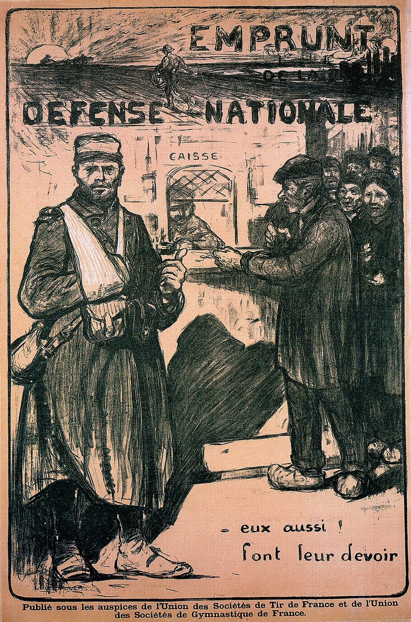 Sotaponnistelujen kunnianosoitus juliste, ranska, ensimmäinen maailmansota, 1914-1918 tekijältä Unbekannt