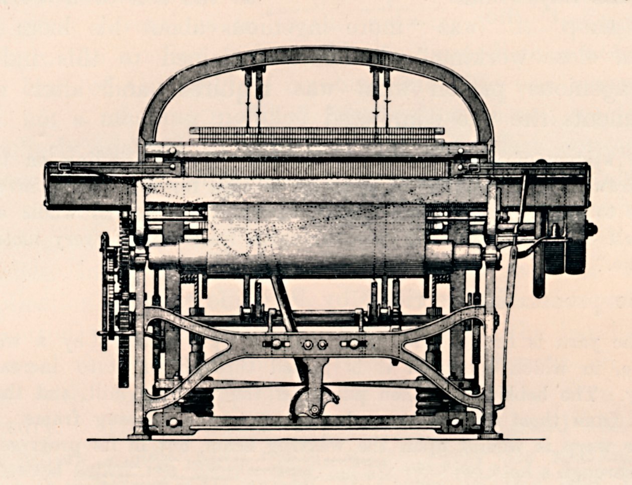 Power Loom Front View, 1836, 1904 tekijältä Unbekannt