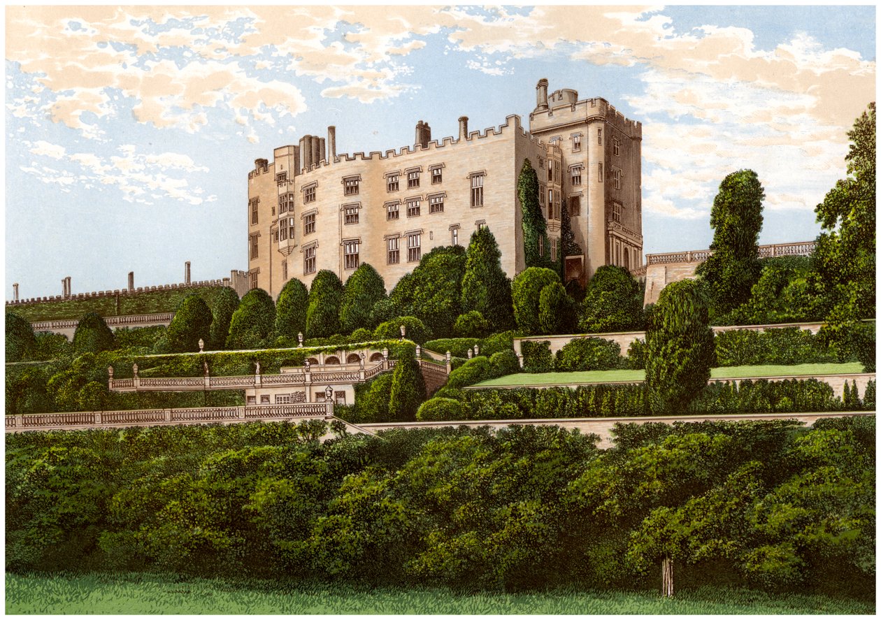 Powisin linna, Powys, Wales, Powysin jaarlin koti, vuodelta 1880 tekijältä Unbekannt