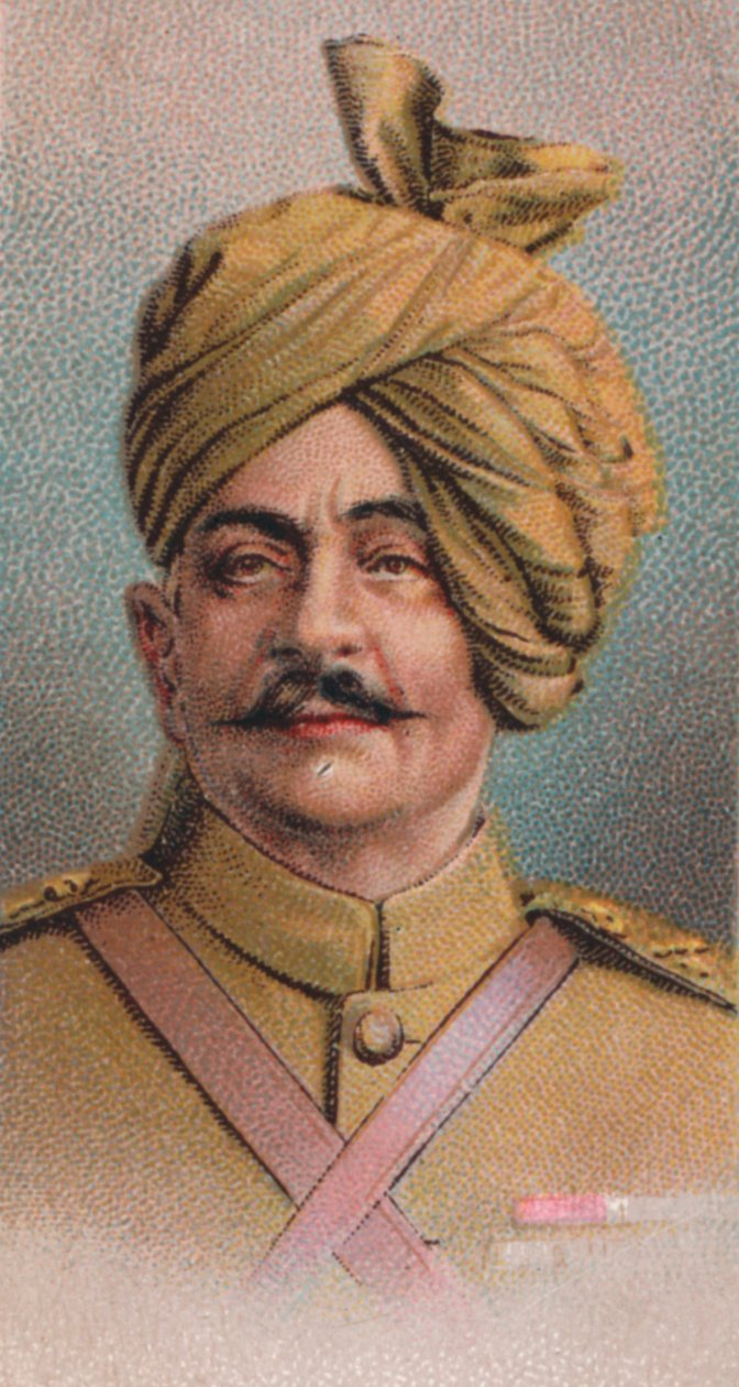 Pratap Singh 1845-4 -1922, brittiläisen Intian armeijan upseeri, Idarin Maharaja, 1917 tekijältä Unbekannt