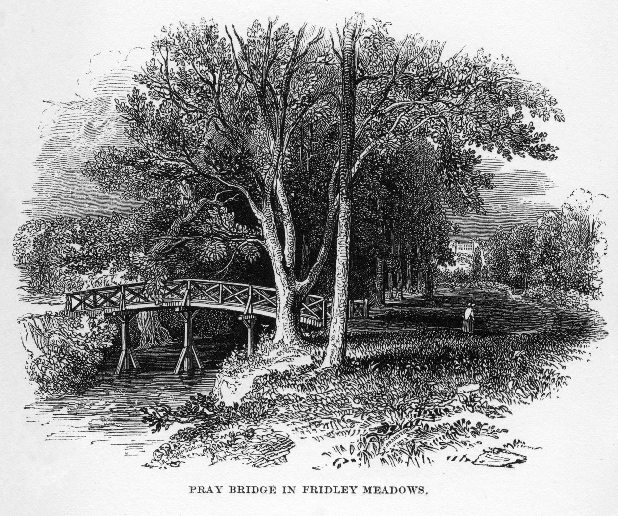 Pray Bridge Fridley Meadowsissa, Surreyssa, 1800-luvulla tekijältä Unbekannt