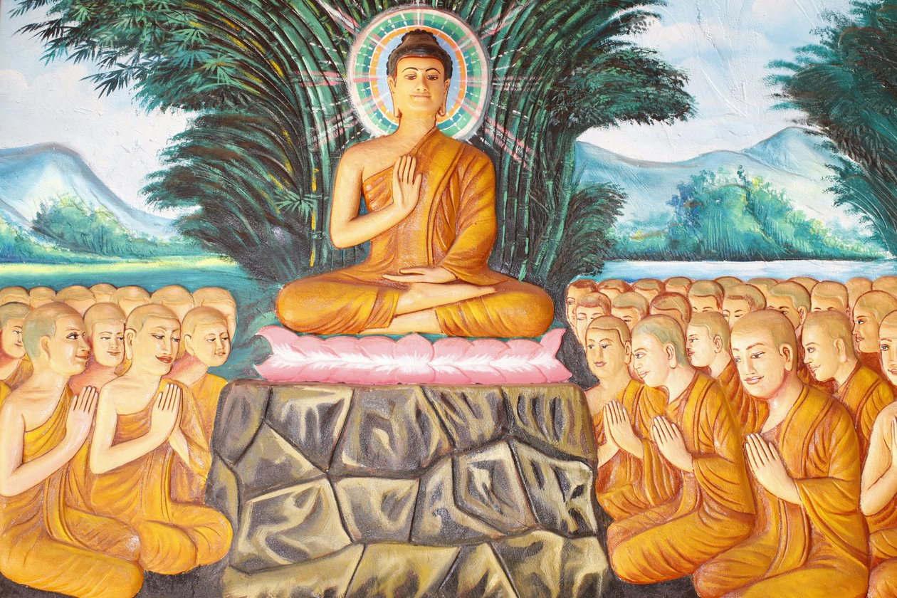 Preah Prom Rathin luostari Buddhan elämä Arahantsin konventin opastaminen, Siem Reap, Kambodža tekijältä Unbekannt