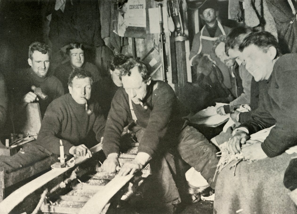 Kelkan valmistaminen talvella, 1908, 1909 tekijältä Unbekannt