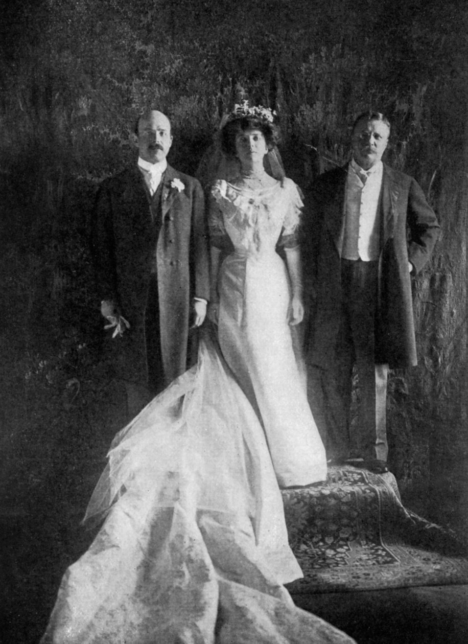Presidentti Roosevelt ja herra ja rouva Longworth, 1906, 1908 tekijältä Unbekannt