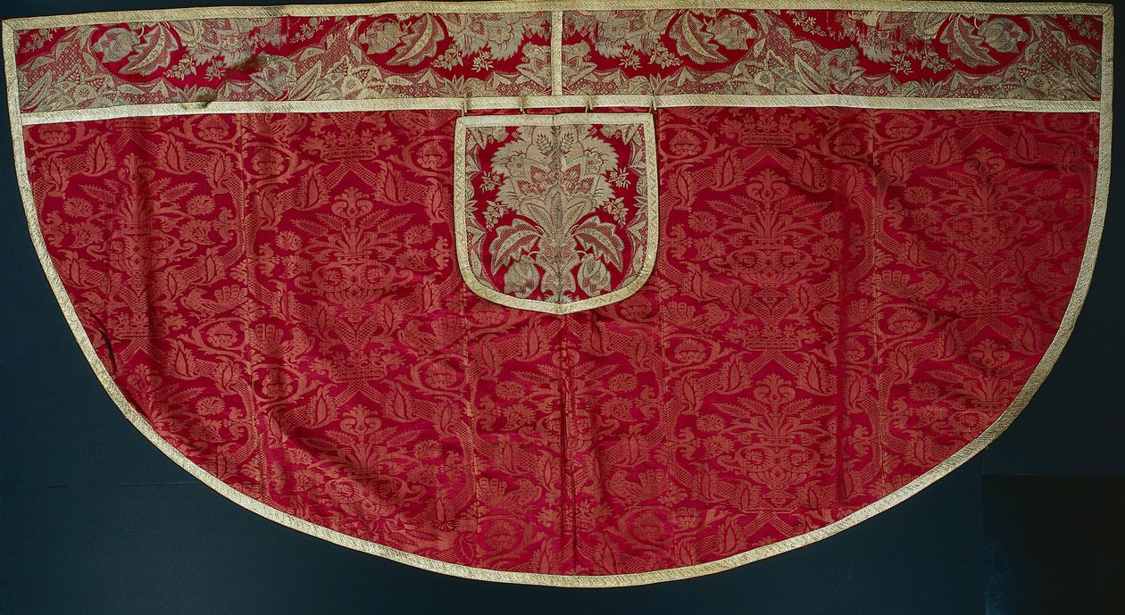 Papit Red Cope, Orphrey ja Hood, 1500-luvun loppu - 1600-luvun alku. tekijältä Unbekannt