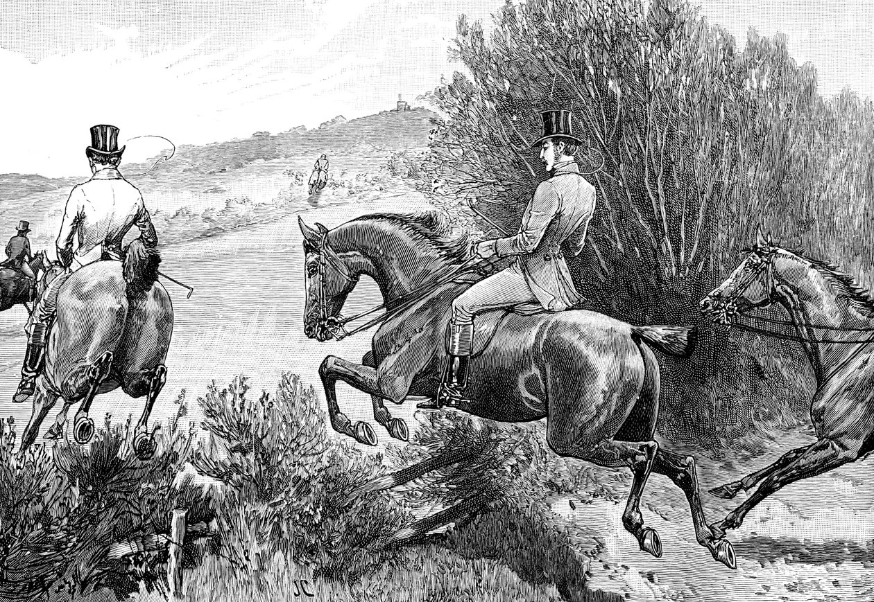 Prinssi Albert metsästää lähellä Belvoirin linnaa, Leicestershire, 1840-luku, 1900 tekijältä Unbekannt