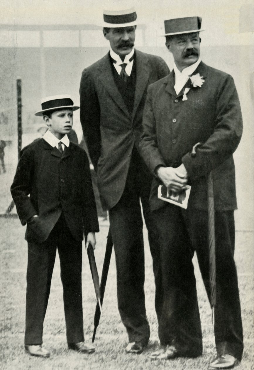 Prinssi Albert opettajansa ja Lord Desboroughin kanssa, 1908, 1947. tekijältä Unbekannt