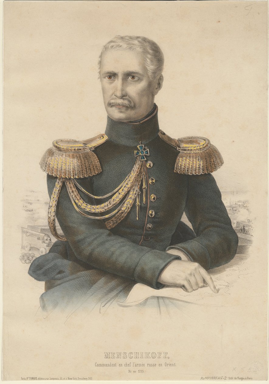 Prinssi Aleksanteri Sergejevitš Menšikov 1787-1869, 1855 tekijältä Unbekannt