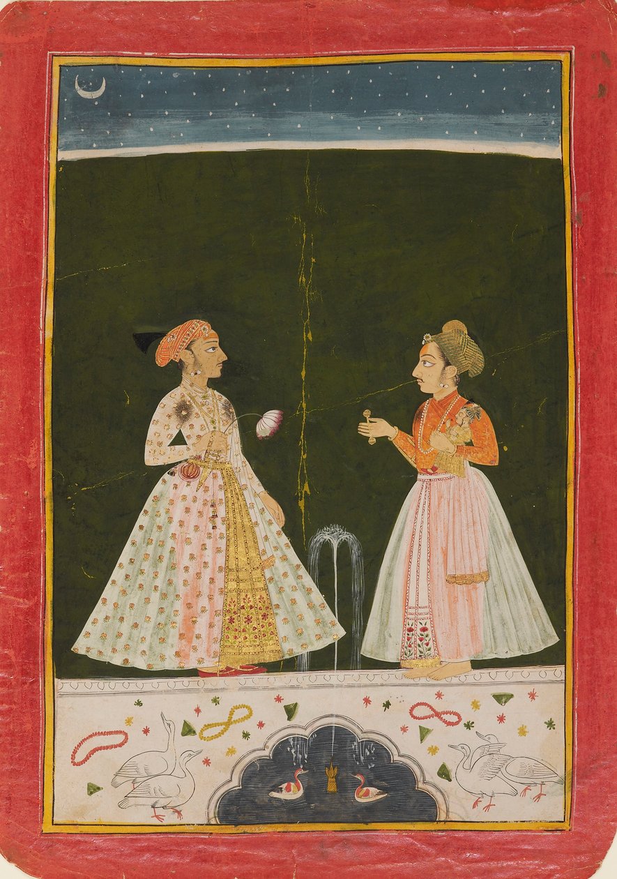 Prinssi Amar Singh pienen poikansa kanssa 1690-luvun alussa tekijältä Unbekannt