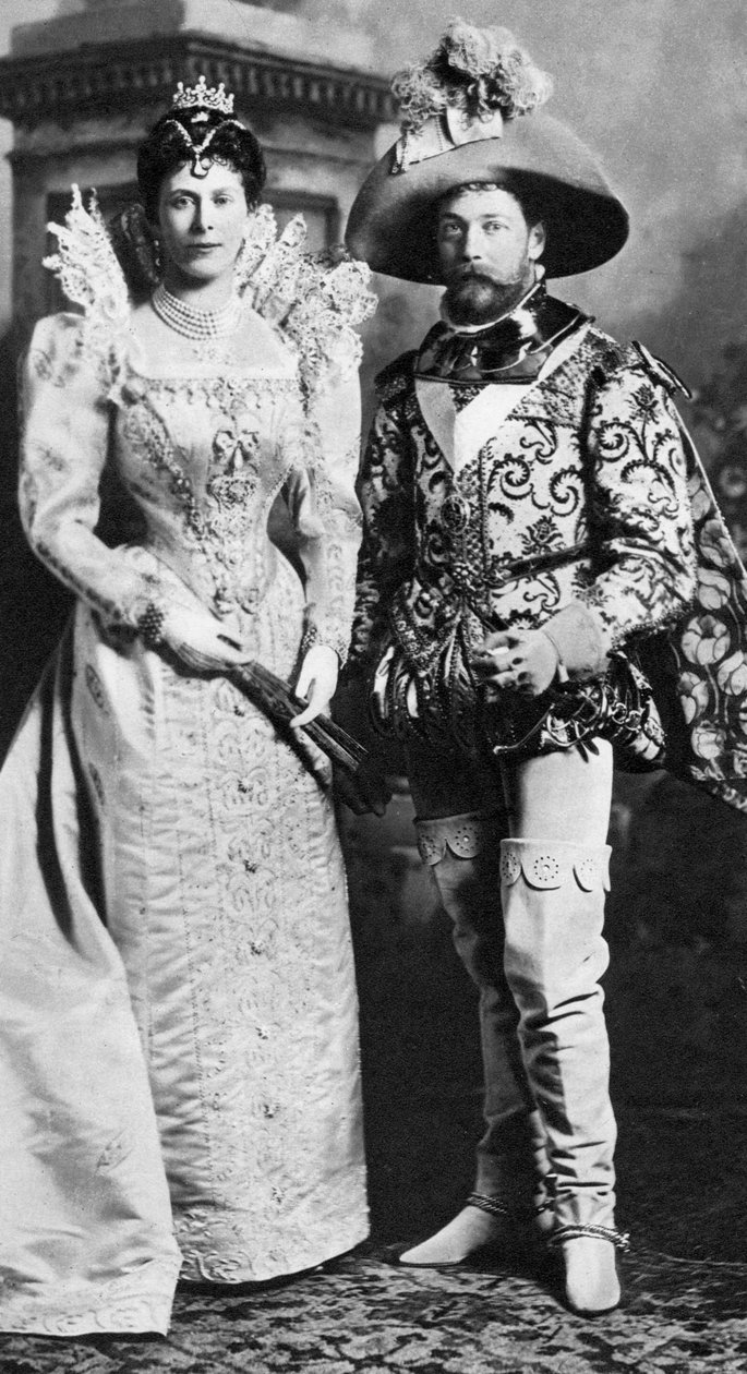 Prinssi George ja Mary of Teck naamiaispuvussa, Devonshire House Ball, 1897 tekijältä Unbekannt