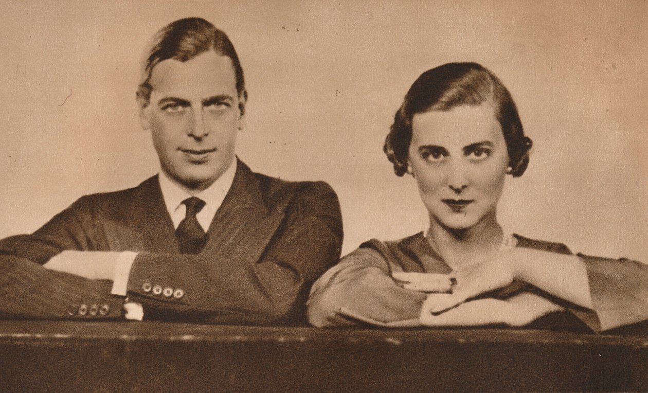 Prinssi George ja prinsessa Marina, jotka kihlautuivat 28. elokuuta 1934 1935 tekijältä Unbekannt