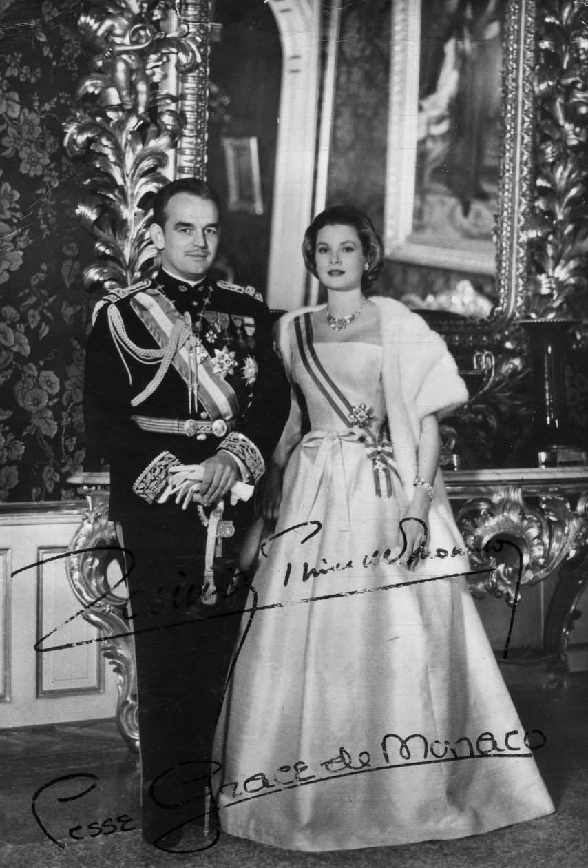 Prinssi Rainier III ja Monacon prinsessa Grace, 1900-luku tekijältä Unbekannt
