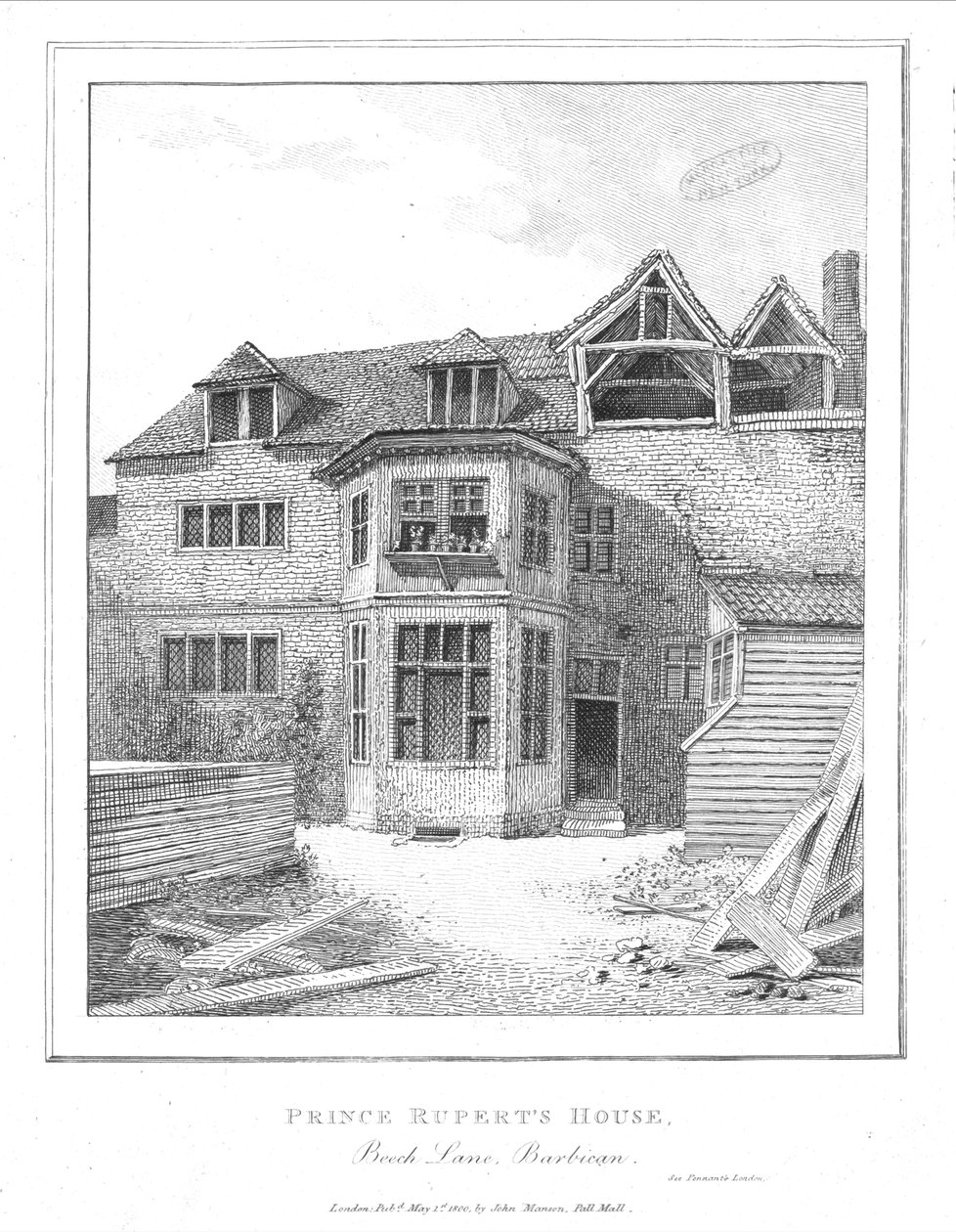 Prince Rupertsin talo, Beech Lane, Barbican, 1800 tekijältä Unbekannt