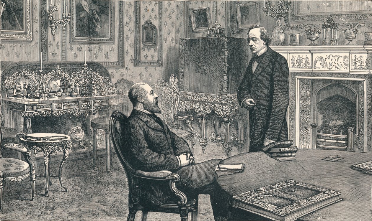 Walesin prinssi vierailee Lord Beaconsfieldin luona Hughendenin kartanossa, 1896 tekijältä Unbekannt