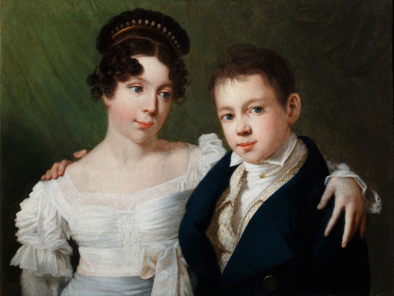 Preussin prinsessa Alexandrine 1803-1892 ja Preussin prinssi Albert 1809-1872, 1810-luku tekijältä Unbekannt