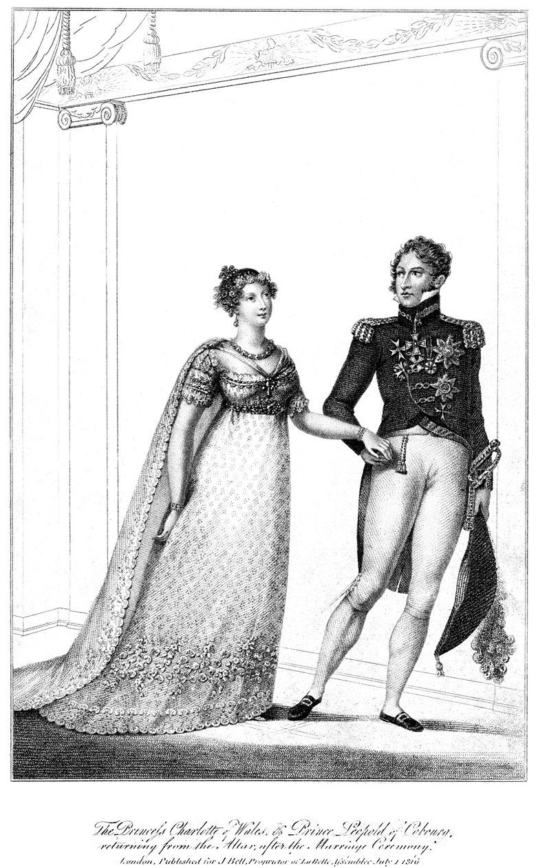 Prinsessa Charlotte ja prinssi Leopold, 1816 tekijältä Unbekannt