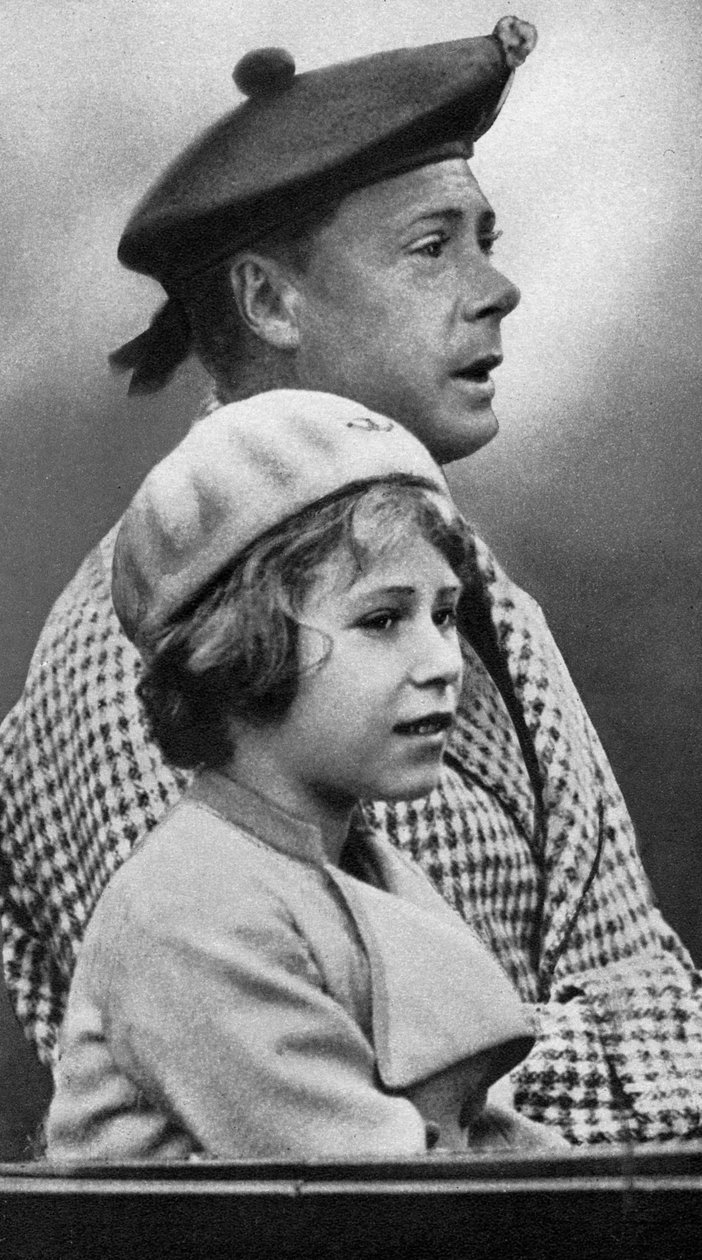 Prinsessa Elizabeth setänsä Davidin kanssa, vuodelta 1936 tekijältä Unbekannt