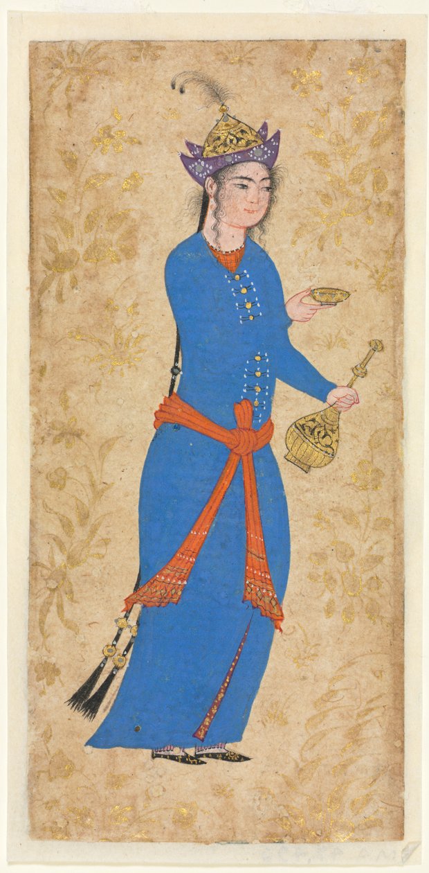 Prinsessa viinipullolla ja kupilla recto, c. 1550-1600. tekijältä Unbekannt