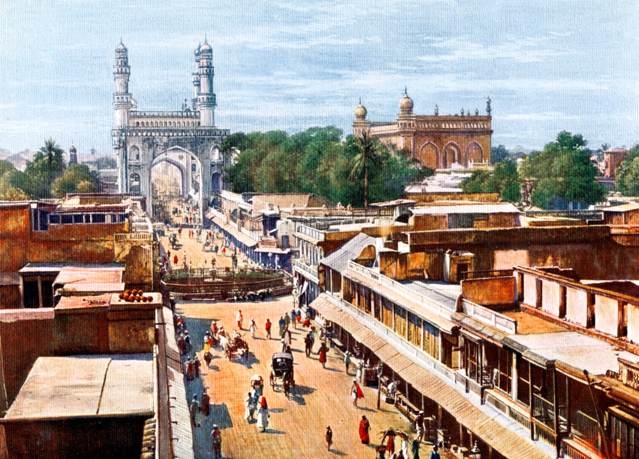 Pääsisäänkäyntikatu, Hyderabad, Intia, 1900-luvun alku tekijältä Unbekannt