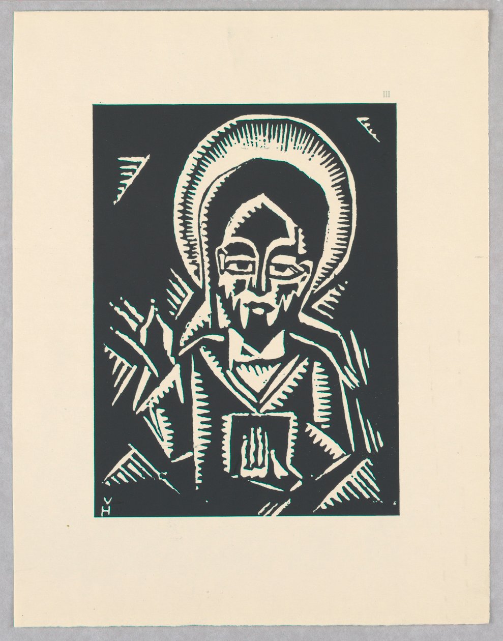 Print, Christos Zehajici, Christ, Plate III, Ethiopie, cili Christos, Madonna a Svati, jak jsem ie videl v illuminacich starych ethiopskych kodexu Portfolio tekijältä Unbekannt