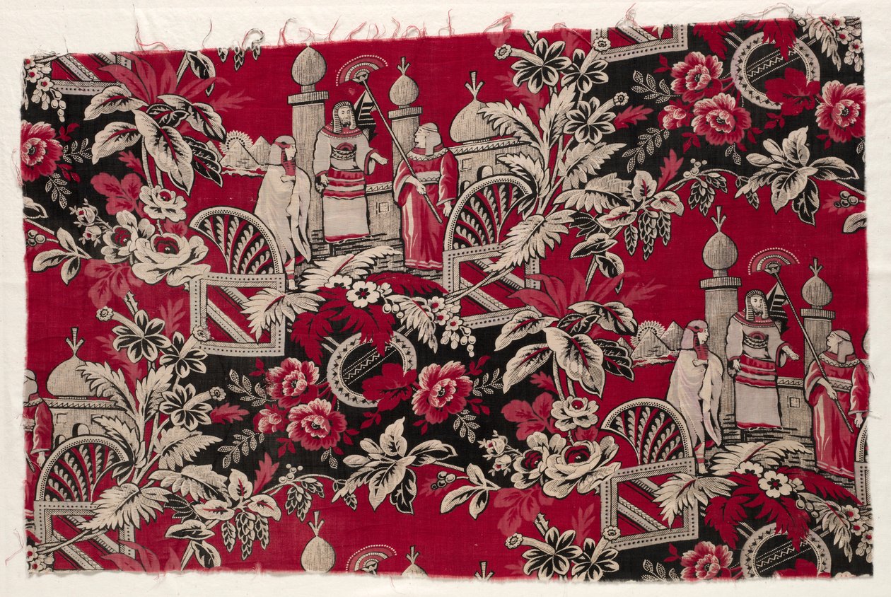 Painettu puuvilla, jossa egyptiläinen kohtaus, 1800-luku. tekijältä Unbekannt