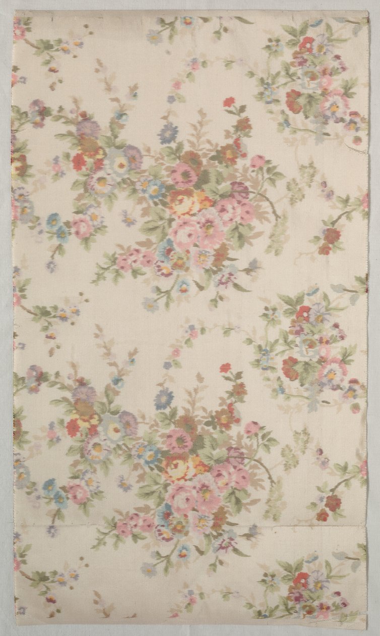 Painettu silkki kukkakuvioinnilla, 1800-luvun loppu. tekijältä Unbekannt