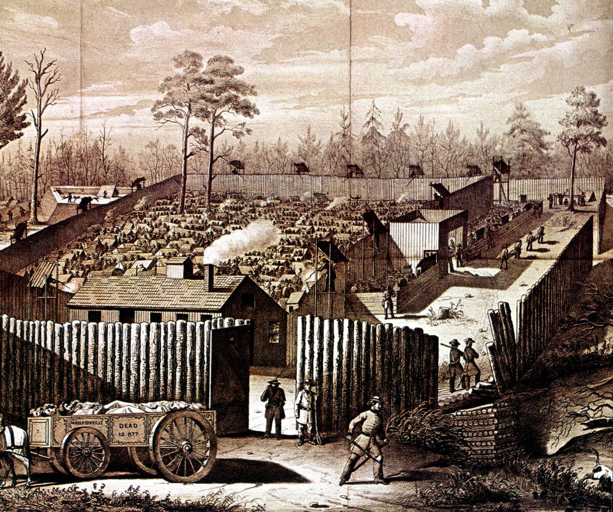 Vankilavarasto Andersonvillessä, Georgiassa, Amerikan sisällissota, 1861-1865 tekijältä Unbekannt
