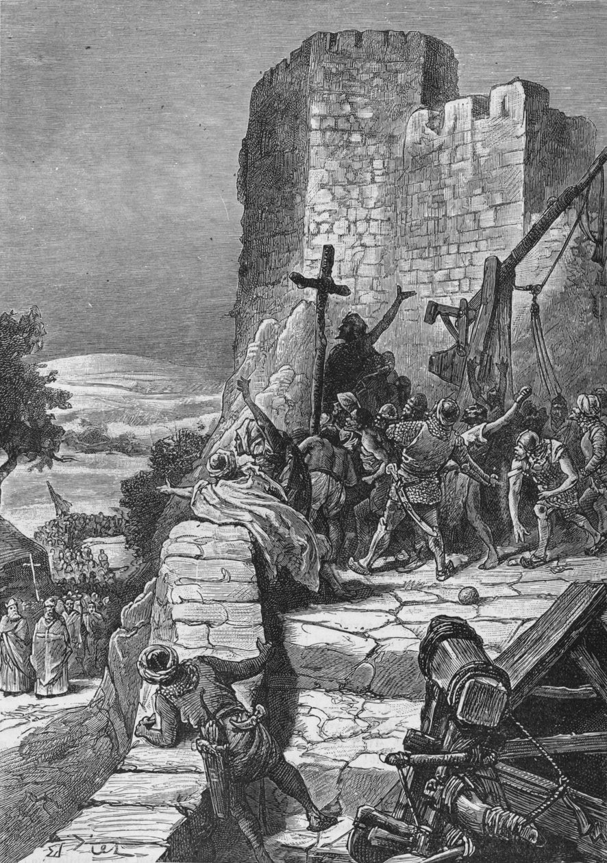 Ristiretkeläisten kulkue Jerusalemin muurien ympärillä, 1099 1905. tekijältä Unbekannt