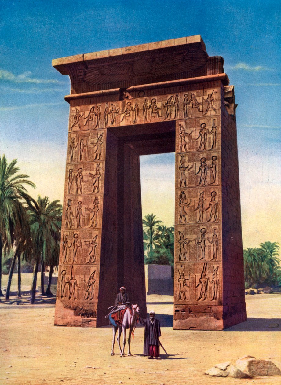 Kolmannen Ptolemaioksen propyloni Karnakissa, Egyptissä, 1933-1934 tekijältä Unbekannt