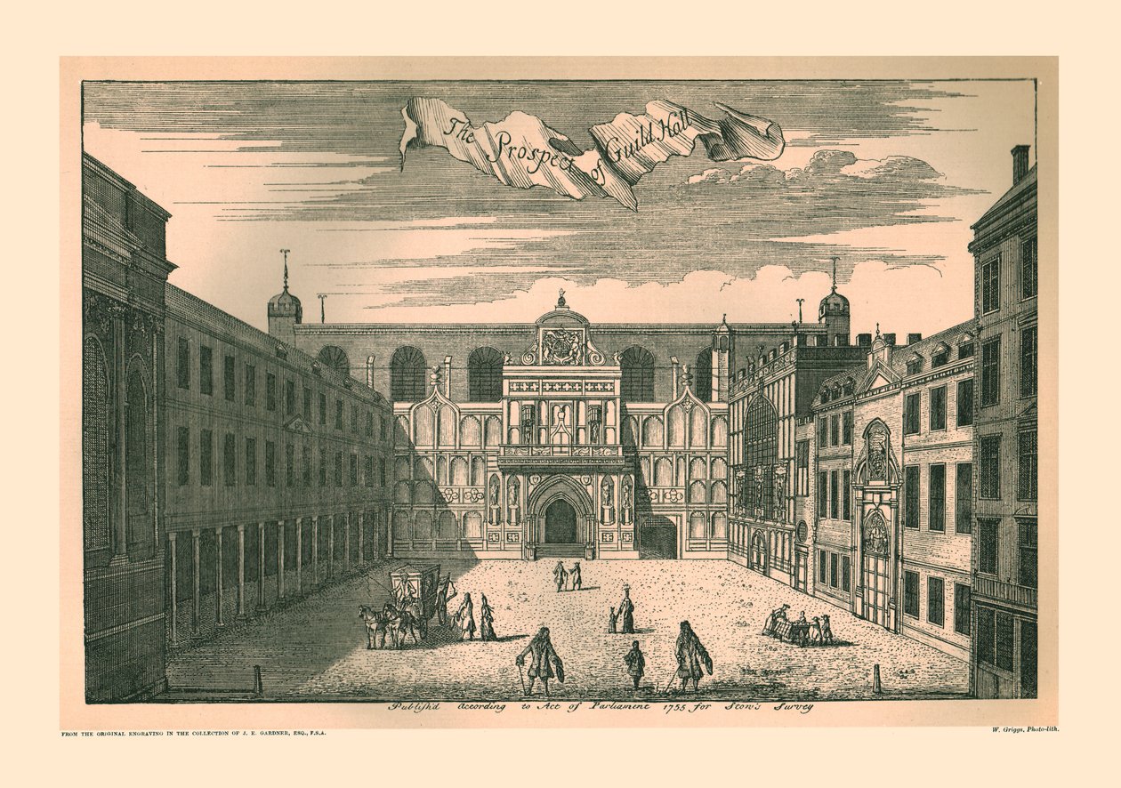 Prospect of the London Guild Hall, 1755, 1886 tekijältä Unbekannt