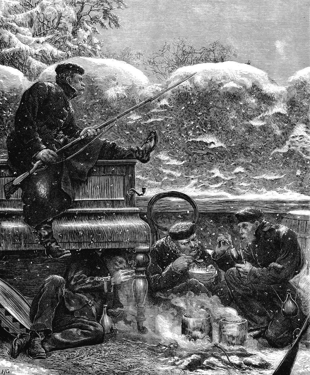 Preussin joukot Pariisin piirityksessä, Ranskan ja Preussin sota, joulukuu 1870 tekijältä Unbekannt