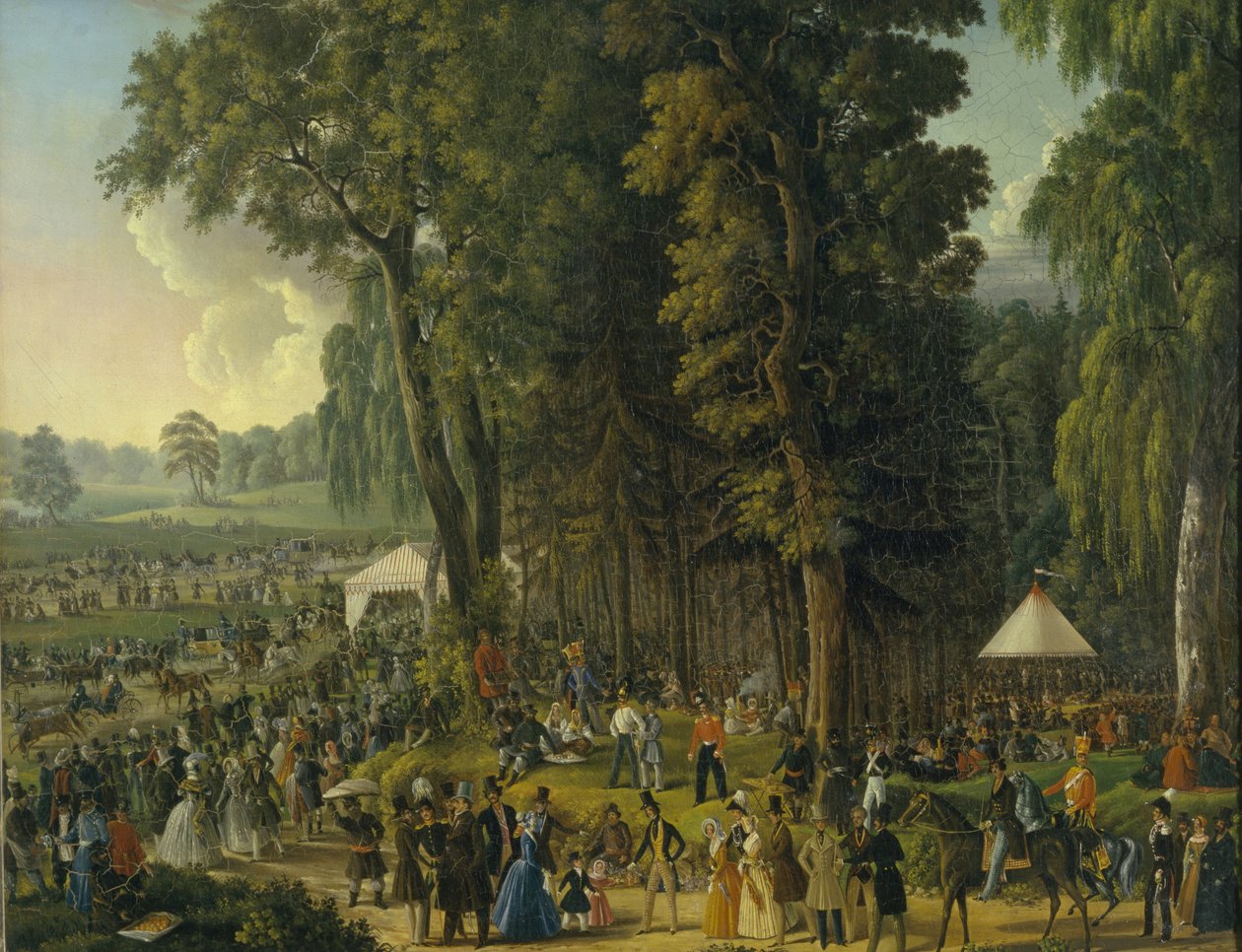 Julkinen ilontilaisuus Maryina Roshchassa Moskovassa, 1840-luku tekijältä Unbekannt