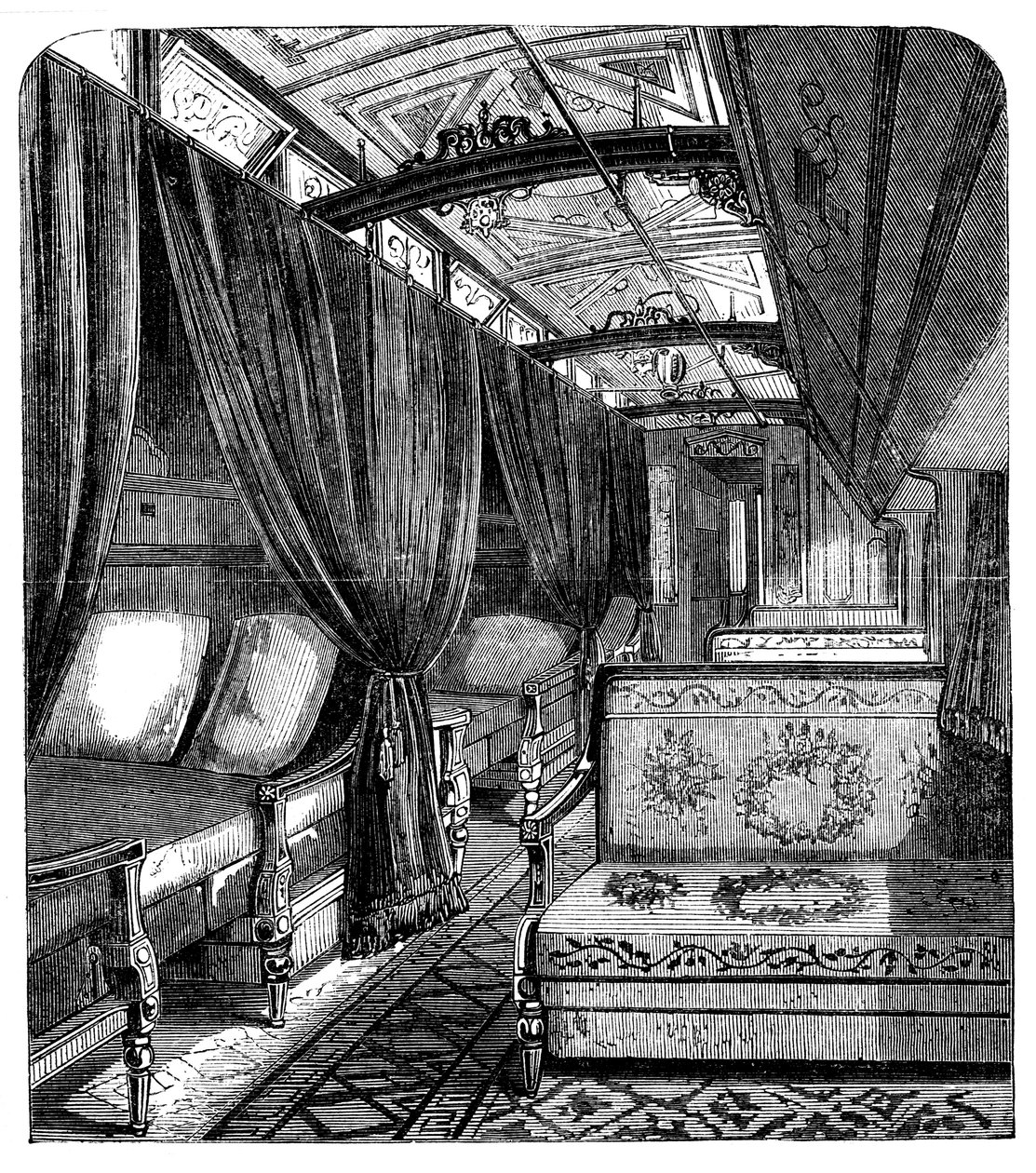 Pullman-makuuvaunu Union Pacific Railroadilla, c1869 tekijältä Unbekannt