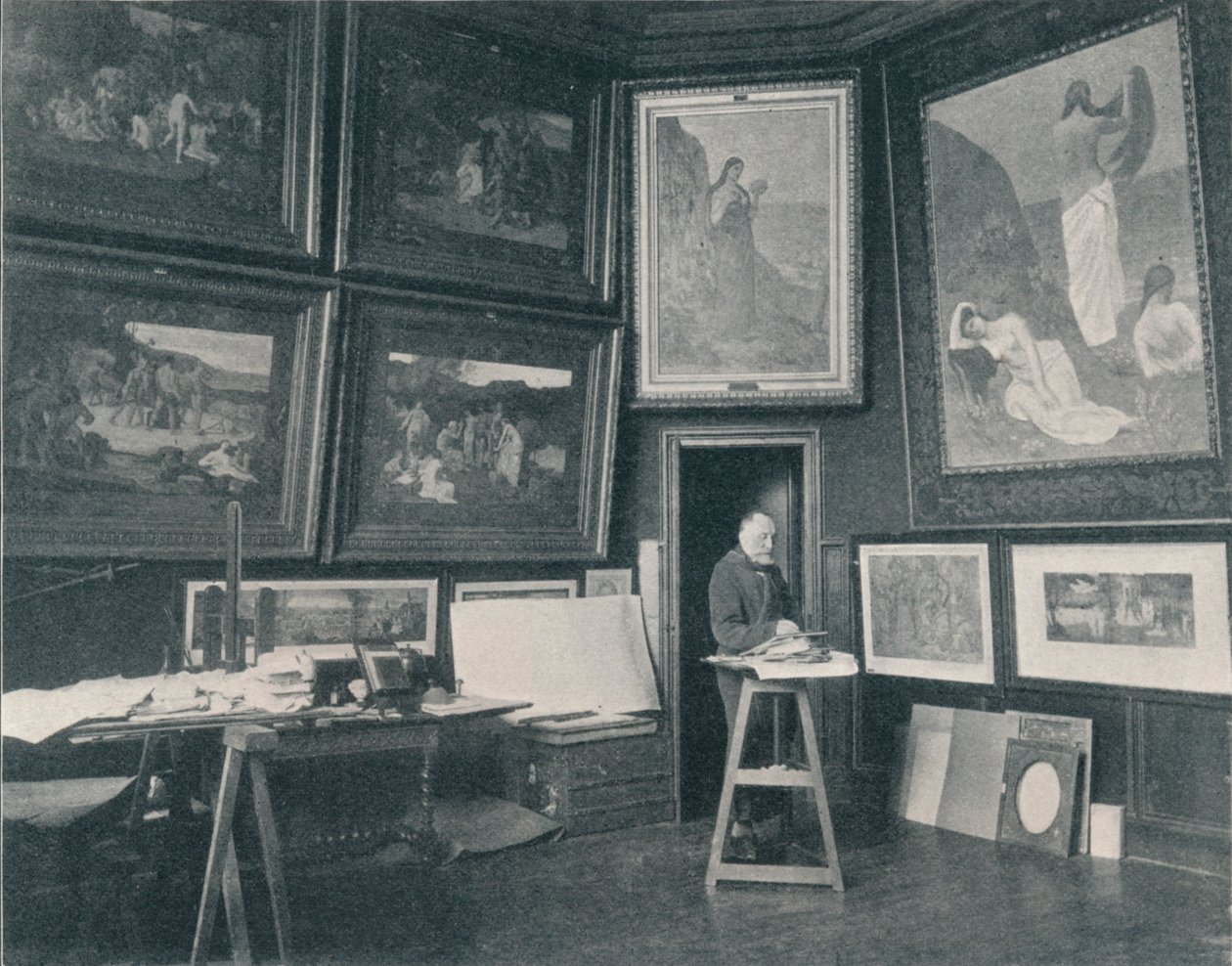 Puvis De Chavannes studiossaan vuonna 1897 tekijältä Unbekannt