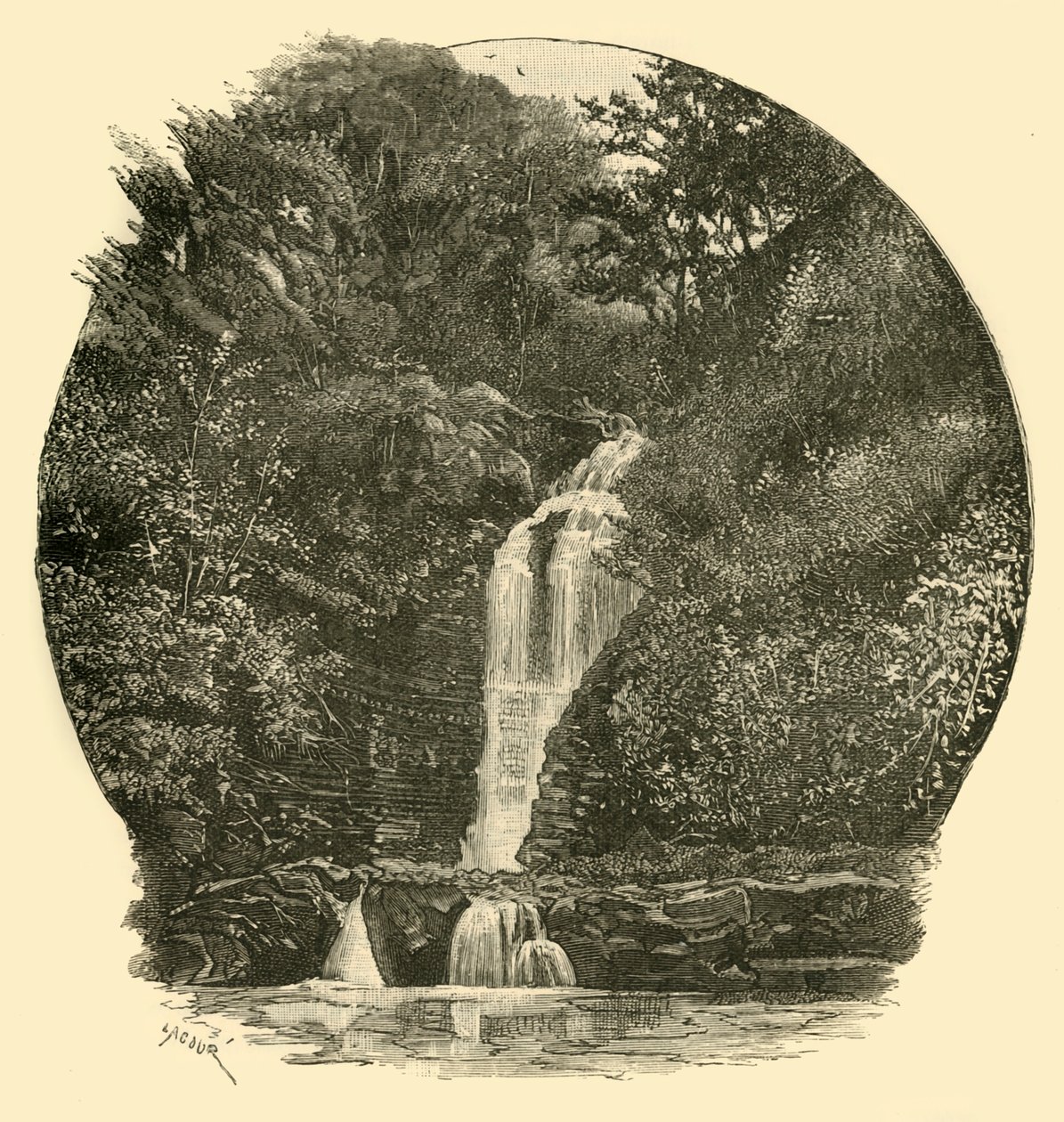 Pyrddin Falls, Vale of Neath, 1898. tekijältä Unbekannt