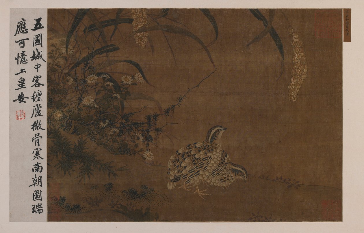 Viiriäinen ja hirssi, Ming-dynastia, 1368-1644. tekijältä Unbekannt