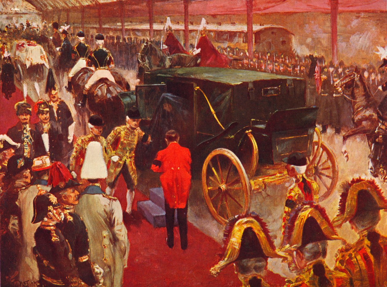 Kuningatar Alexandra saapuu Paddingtonin asemalle kuningatar Victorian hautajaisiin, 1901 1906 tekijältä Unbekannt