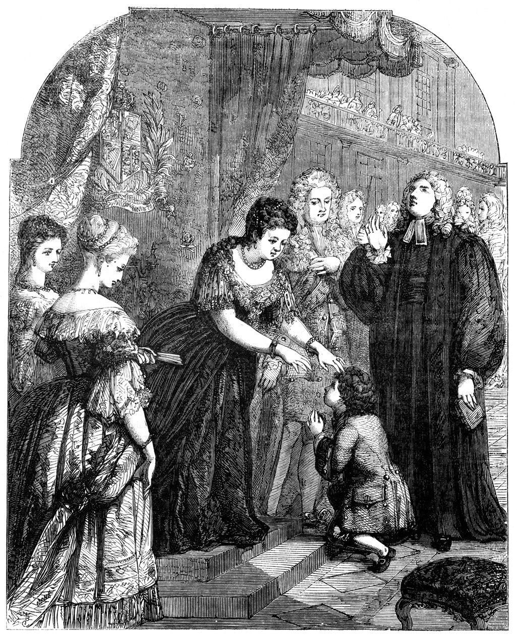 Kuningatar Anne 1665-1714 koskettaa nuorta Samuel Johnsonia pahasta tekijältä Unbekannt
