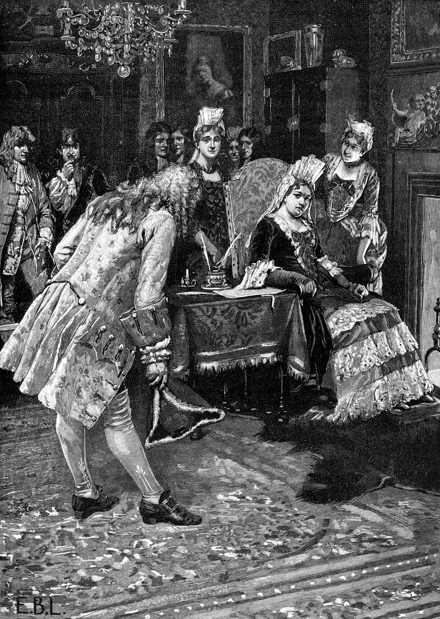 Kuningatar Anne vastaanottaa Marlboroughin herttua 1800-luvulla tekijältä Unbekannt