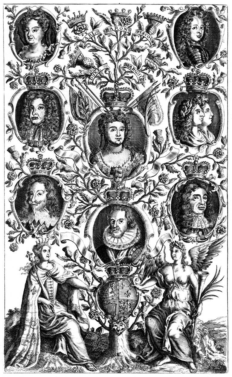 Queen Annesin sukupuu 1665-1714 tekijältä Unbekannt