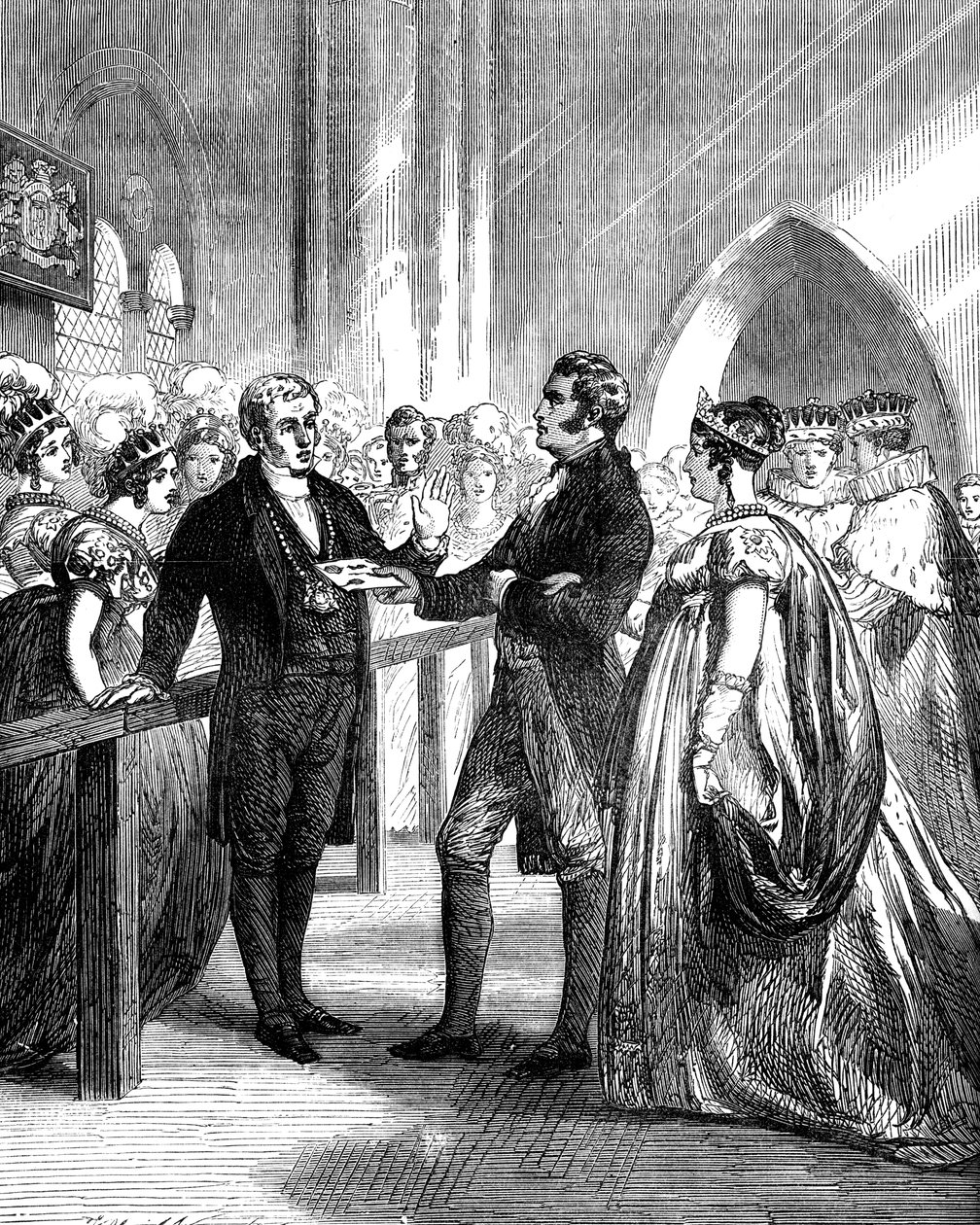 Kuningatar Caroline 1768-1821 käännettiin pois Westminster Abbeystä, 1820 c1895 tekijältä Unbekannt