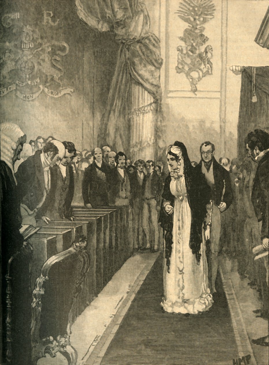 Kuningatar Caroline astumassa House of Lordsiin oikeudenkäynnin aikana, Westminster, Lontoo, 1820 c1890. tekijältä Unbekannt