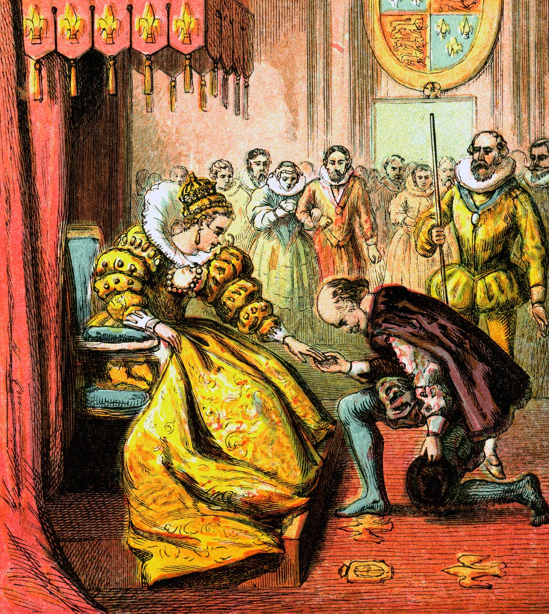 Kuningatar Elisabet ja Shakespeare, 1500-luku, n. 1850 tekijältä Unbekannt