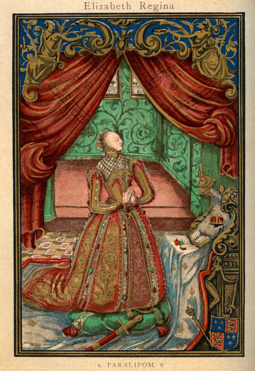 Kuningatar Elisabet I rukouksessa, 1569, 1893 tekijältä Unbekannt