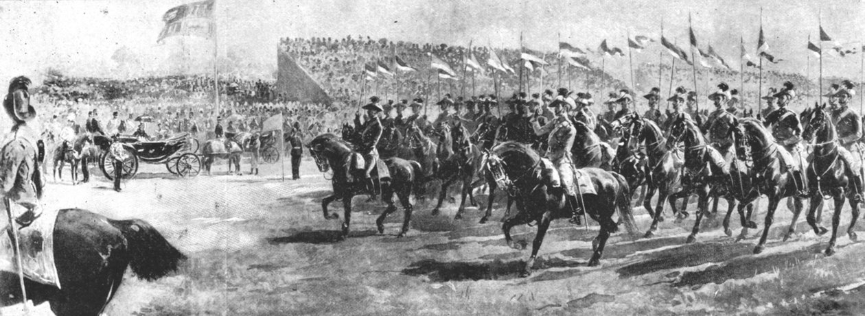 Kuningatar Victoria arvioi Imperiumin armeijaa Aldershotissa, 1897..., 1901. tekijältä Unbekannt