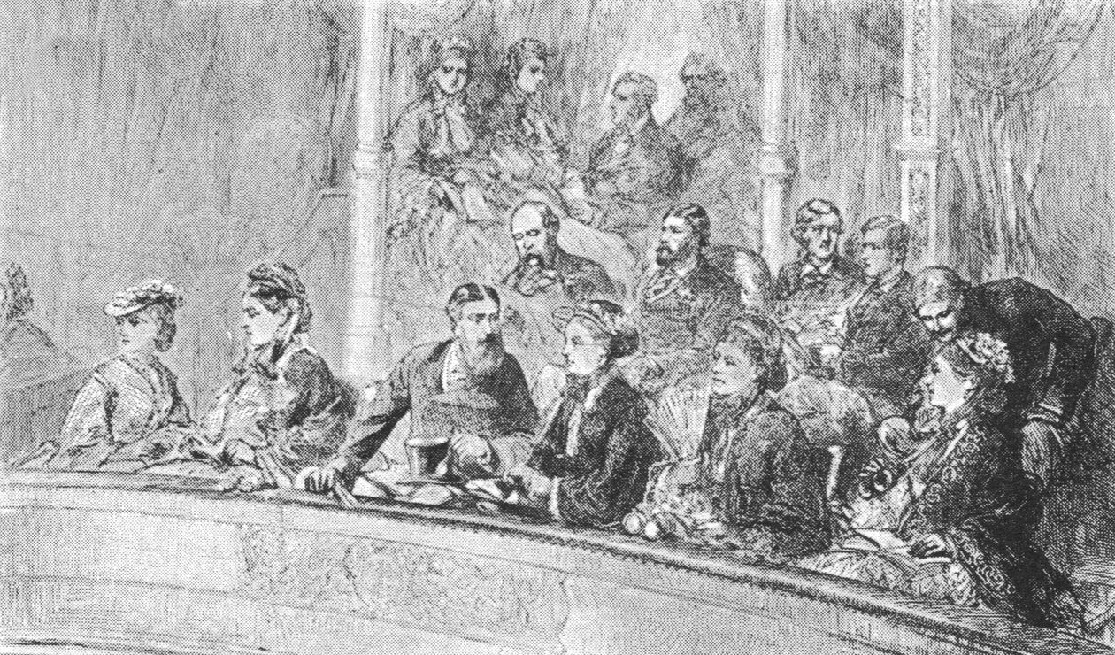 Kuningatar Victoria ja Saksan keisarinna Augusta Albert Hall -konsertissa, 8. toukokuuta 1872, 1901. tekijältä Unbekannt