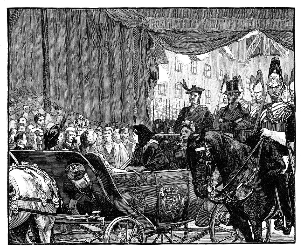 Queen Victoria avaa Blackfriars Bridgen Lontoossa 1869 tekijältä Unbekannt