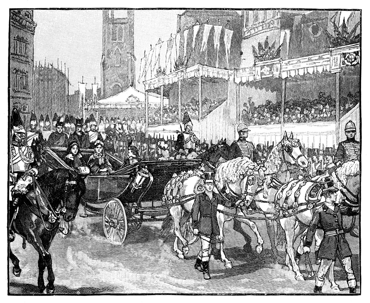 Kuningatar Victoria avaa Holbornin maasillan Lontoossa 1869 tekijältä Unbekannt