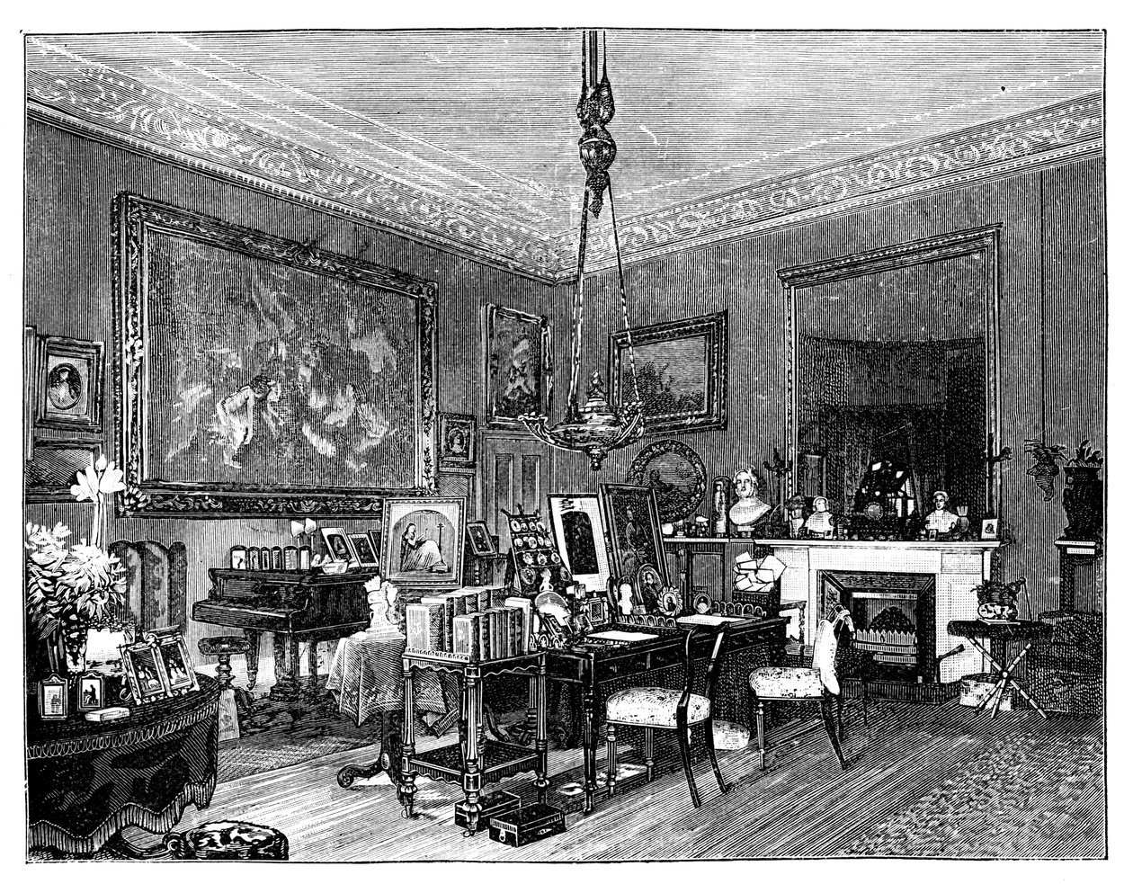 Queen Victorian yksityinen olohuone, Osborne House, Isle of Wight tekijältä Unbekannt
