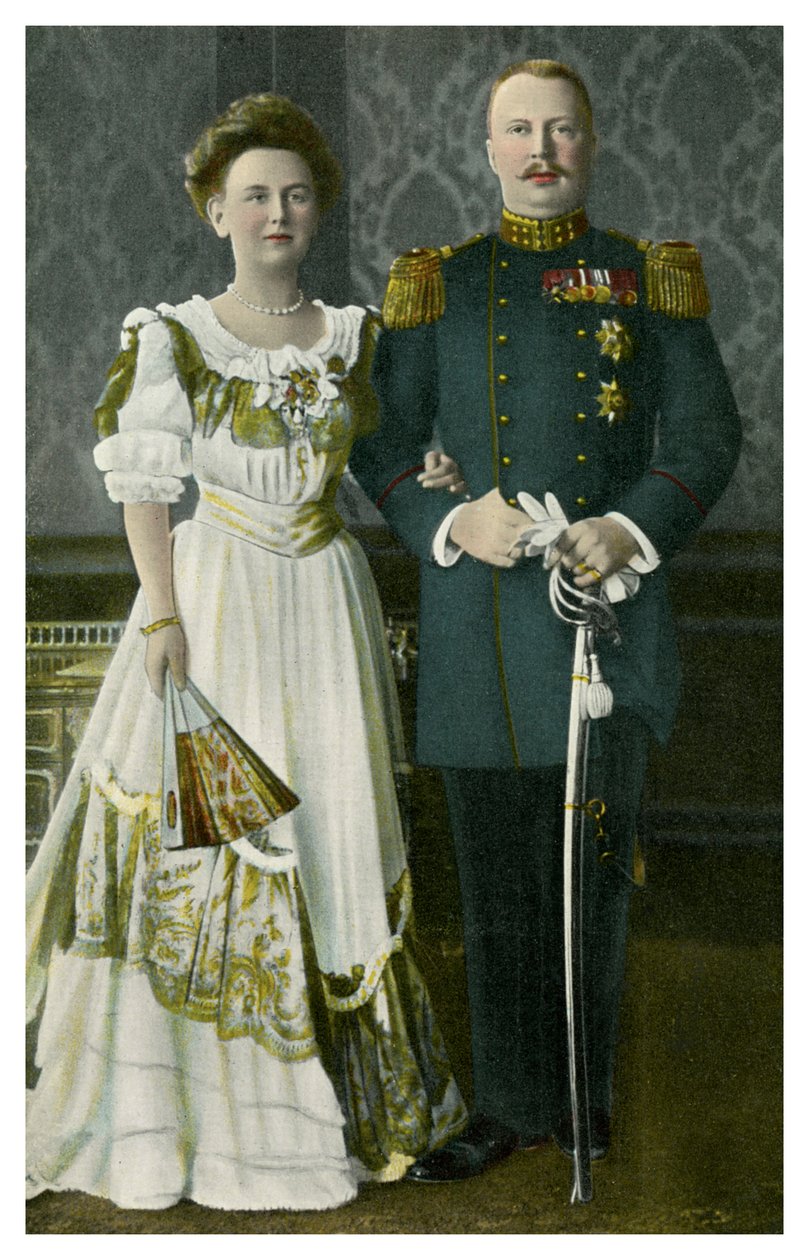 Kuningatar Wilhelmina ja Alankomaiden prinssi Henrik, 1900-1910 tekijältä Unbekannt